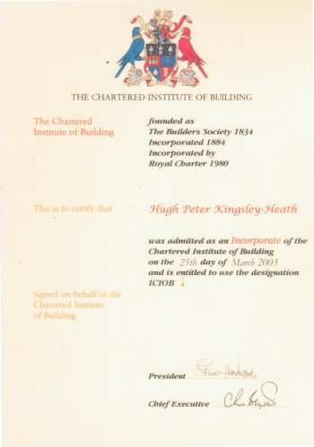 Chartered Building Cert